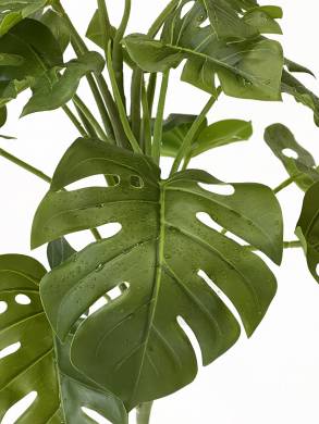 Монстера искусственная куст декоративный 18 листов зеленый H70см