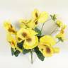 Искусственные цветы Анютины глазки 27H желтый (куст без кашпо)