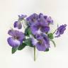 Искусственные цветы Анютины глазки 27H фиолетовые (куст без кашпо)