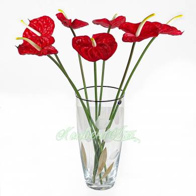 Антуриум цветок искусственный красный D12 Н60 см