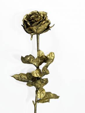 Новогодний цветок Роза Виктория D12 см Н75 см цв. золото