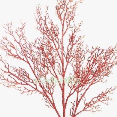 Новогодняя ветка декоративная красная Коралл H93см