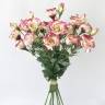 Лизиантус Real-touch бело-розовый (3 искусственных цветка)