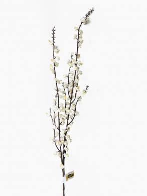 Декоративная искусственная ветка  с белыми цветочками Н90 см