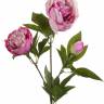 Пион искусственный ветка 2 цветка 1 бутон 70см розовый