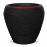 Кашпо CAPI Nature Vase Tapered Round Rib 32Dx38H Черный