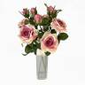 Роза Роби в наборе 5 шт. розовые искусственные цветы для декора Н47 см