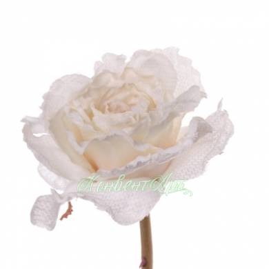Роза искусственная Ретро романс 55H кремовый (распустившаяся)
