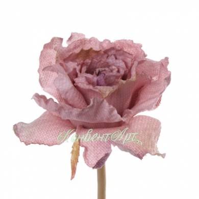 Роза искусственная Ретро романс 55H розовый (распустившаяся)