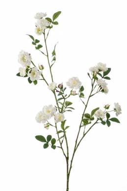 Роза садовая ветка 112Н белая искусственный цветок