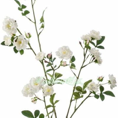 Роза садовая ветка 112Н белая искусственный цветок
