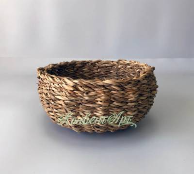 Кашпо плетеное (растительный материал) D20хH13 см