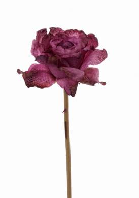 Роза искусственная Ретро романс 55H фуксия (распустившаяся)