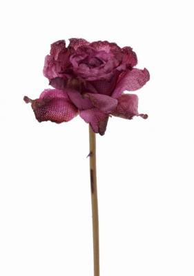 Роза искусственная "Ретро романс" 55H фуксия (распустившаяся)