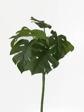 Монстера куст искусственный зеленый 8 листов Н45 см
