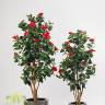 Гибискус китайский дерево цветущее искусственное, цвет красный, ствол натуральный Н180 см