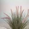 Пеннисетум (щетинник) трава искусственная H58 см (с розовыми колосками в цинковом кашпо)