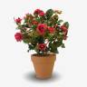 Красные искусственные розы, куст Н30 см 4 ветки без кашпо