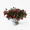 Красные искусственные розы, куст Н30 см 4 ветки без кашпо
