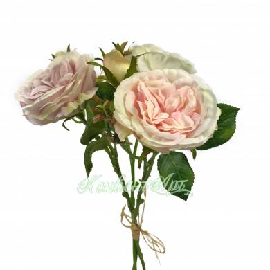 Букет из 3-х искусственных роз Анна c бутонами 37H  кремовый