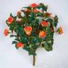 Роза искусственная 30H оранжевая (куст 4 ветки без кашпо)