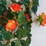 Роза искусственная 30H оранжевая (куст 4 ветки без кашпо)