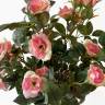 Роза кустовая св. Розовая искусственная в чёрном кашпо