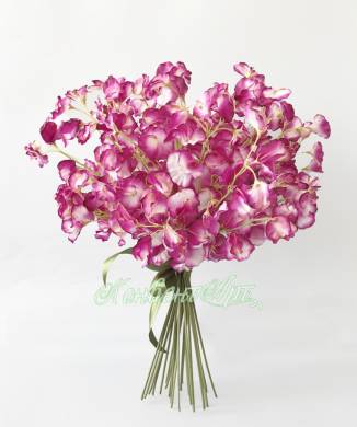 Букет из розовых искусственных цветов Латирусов H50 см