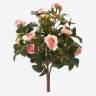 Роза кустовая св. Розовая искусственная в белом кашпо