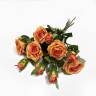 Роза Роби в наборе 5 шт. оранжевые искусственные цветы для декора Н47 см  