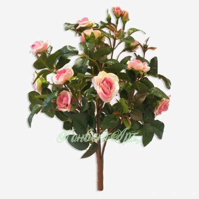 Куст искусственных роз светло-розовых Н30 см (4 ветки без кашпо)