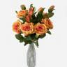 Роза Роби в наборе 7 шт. оранжевые искусственные цветы для декора Н47 см 
