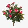 Искусственные розы куст Н30 см темно-розовые (4 ветки без кашпо)