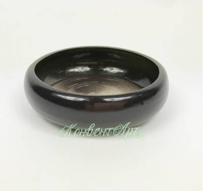Кашпо керамика темно-коричневое Бонсайница круглая H5хD13