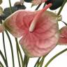 Антуриум Королевский куст цветущий розовый искусственный  D55 H70см