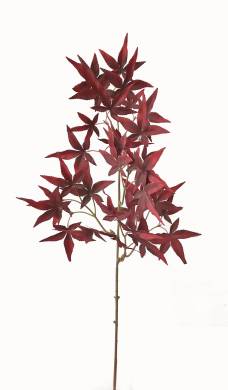 Искусственная осенняя ветка с листьями японского клена бордо Н73 см 