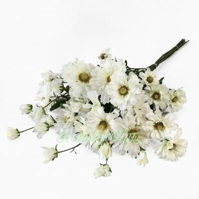 Гелениум садовый в наборе 7 шт. белые искусственные цветы для декора Н85 см      