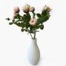 Роза чайная кустовая ПЕГГИ набор 3 шт. нежно-розовые искусственные цветы для декора Н60 см  