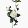 Камелия искусственный цветок кремовый real-touch, H86 см (2 цветка, 1 бутон, 22 листа)