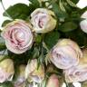 Роза чайная кустовая ПЕГГИ набор 7 шт. нежно-розовые искусственные цветы для декора Н60 см  