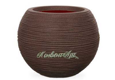 Кашпо CAPI Nature Vase Ball Rib 25Dx33H Коричневый