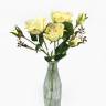 Роза Анна в наборе 3 шт. кремовые искусственные цветы для декора Н37 см  