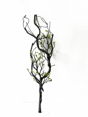  Ветка искусственная коряга декоративная со мхом и  листочками Н110 см