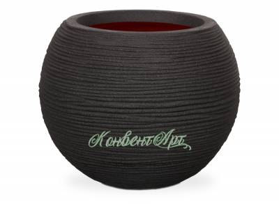 Кашпо CAPI Nature Vase Ball Rib 25Dx33H Черный