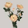 Искусственные розы Элизабет real-touch персиковый 85H (с бутоном) 3шт