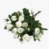Роза кустовая ПЕГГИ набор 5 шт. белые искусственные цветы для декора Н60 см