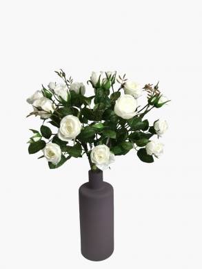 Роза кустовая ПЕГГИ набор 5 шт. белые искусственные цветы для декора Н60 см  
