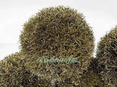 Шар декоративный новогодний большого размера золотистая трава диаметр 20 см