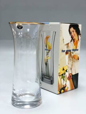 Стеклянная ваза Богемия Н 25см D 10см
