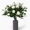 Роза кустовая ПЕГГИ набор 7 шт. белые искусственные цветы для декора Н60 см   